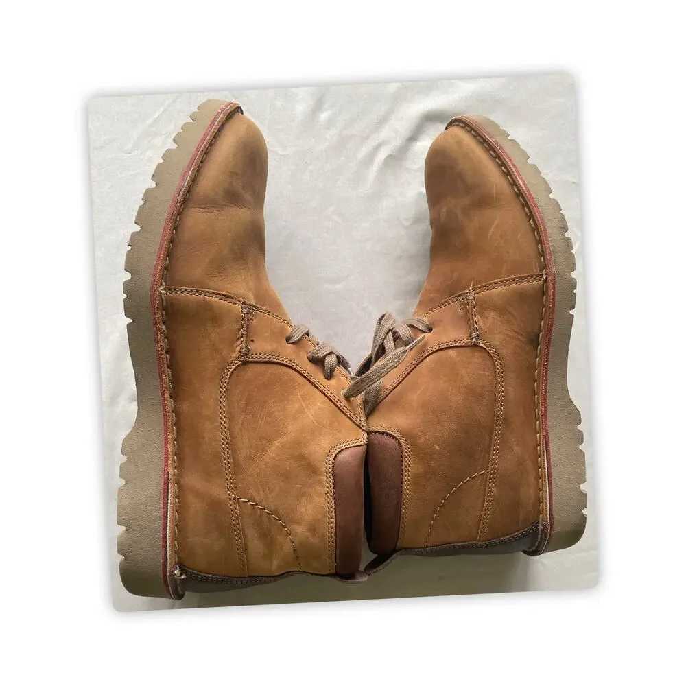 Clarks Vargo Mid Men’s 12 Brown Leather Chukka Boots Lace Up Casual